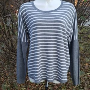 French Connection Color Blocked Striped Sweater L